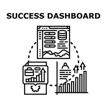 Success dashboard managing business data analytics and growth Stockillustratie
