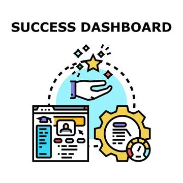 Success dashboard vector concept for business achievement Stock Illustration