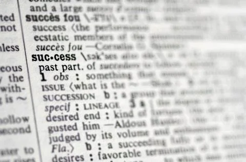 Success in the dictionary. Stockfoto's