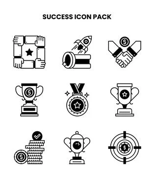 Success DuoTone Vector Icons Pack Stock Illustration