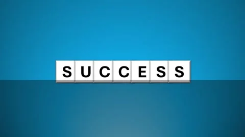 Success engraved in the white stones or blocks on the water Видео 290091069