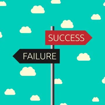 Success, failure, clouds Stock Illustration