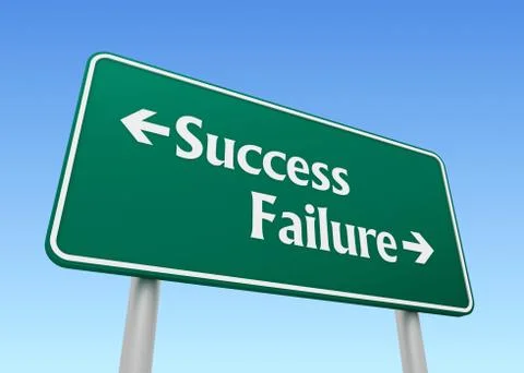 Success failure signpost concept  3d illustration Stock Illustration