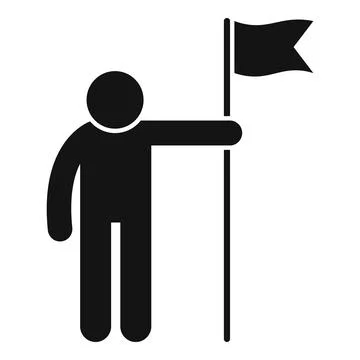 Success flag icon simple vector. Work effort 스톡 일러스트