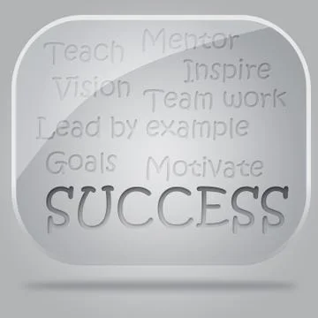 Success flow chart in glass bubbles Stock Illustration