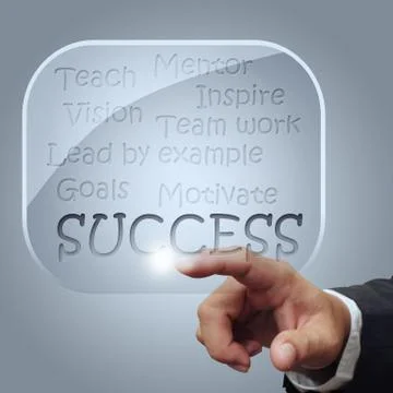 Success flow chart in glass bubbles Stock Illustration