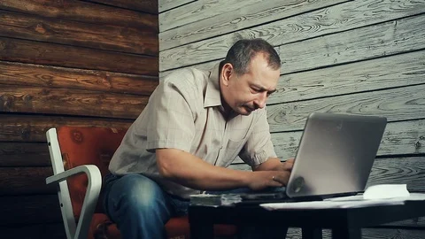 The success of freelancer working at the computer Stock Footage 102152140