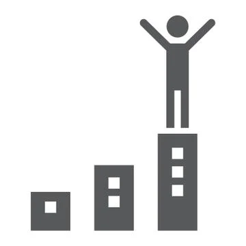 Success glyph icon, development and business Stock Illustration