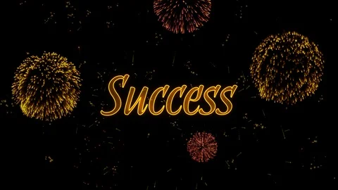 Success Greeting text with particles, colored fireworks, sparks and stars 動画素材 99049816