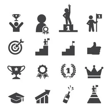 Success icon set Stock Illustration
