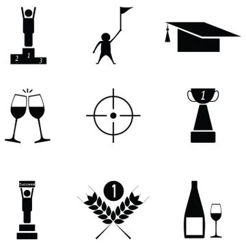 Success icon set Stock Illustration
