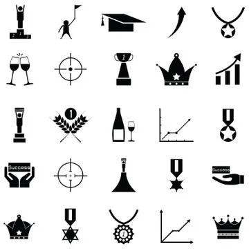 Success icon set Stock Illustration