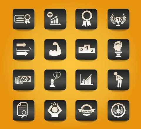 Success icon set Stock Illustration