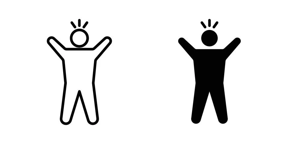 Success icon silhouette vector set. thin line pack Stock Illustration