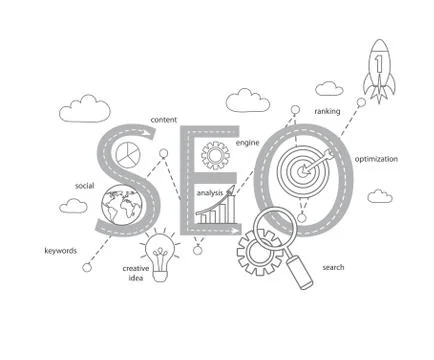 Success internet searching optimization process Stock Illustration