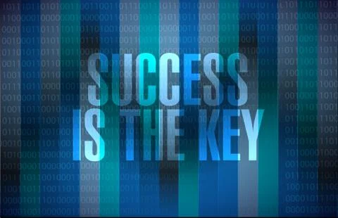 Success is the key binary background sign concept Stock Illustration