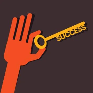 Success key in hand stock vector Stock Illustration