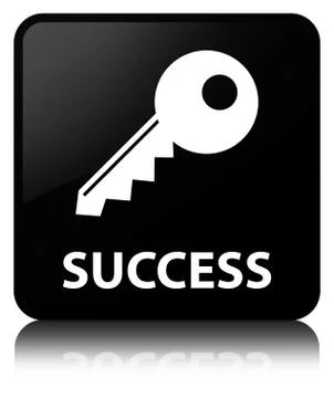Success (key icon) black square button Stock Illustration