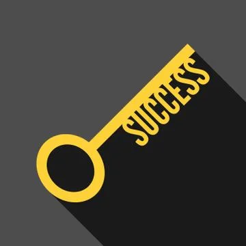 Success key, long shadow Stock Illustration