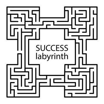 Success labyrinth with entry and exit Stock Illustration