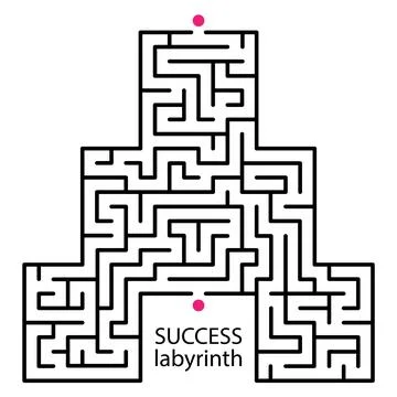 Success labyrinth with entry and exit Stock Illustration
