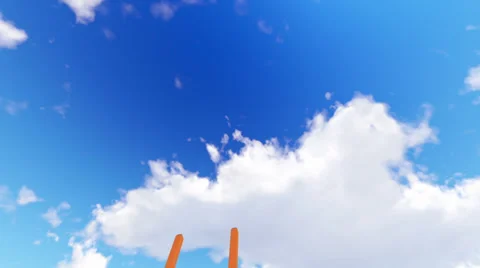 Success ladder in the sky Stock Footage 35303321
