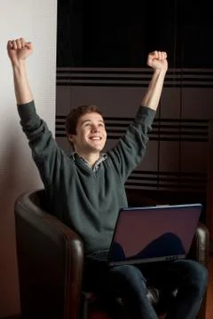 Success on the laptop Stock Photos