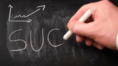 Success lettering on blackboard Stock Footage 220175691