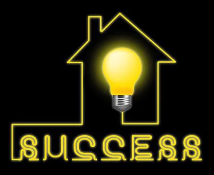 Success Light Indicates Successful Progress And Winning Illustrazione stock