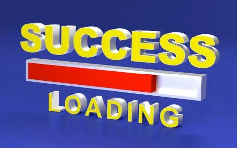 Success loading Progress bar design. 3D rendering. Stock Illustration