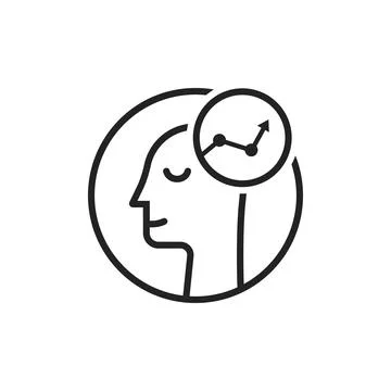 Success logo like thin line human head Stock Illustration