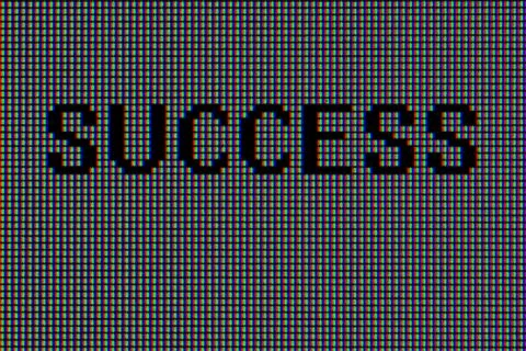 SUCCESS, macro pixels 스톡 사진
