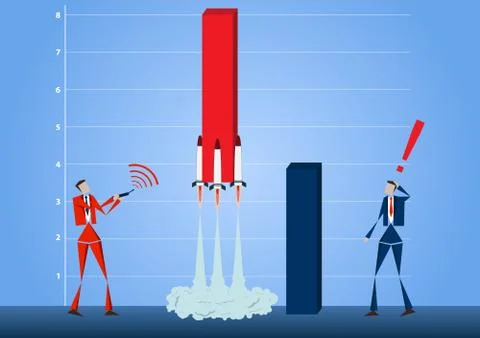 The success of the man using the technology  Stock Illustration