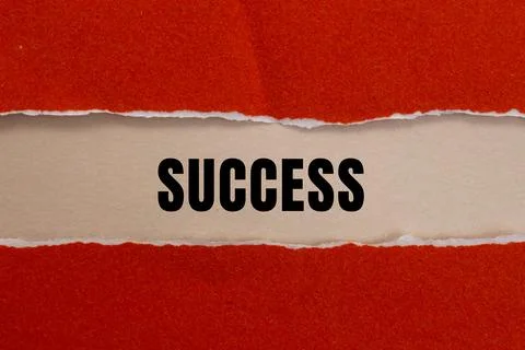 Success message written on ripped torn paper background. Conceptual Success.. Foto stock