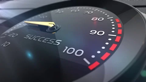 Success meter or indicator conceptual animation Video stock 90217671