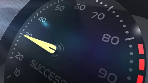 Success meter or indicator conceptual animation Video stock 90217673