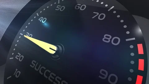 Success meter or indicator conceptual animation Video stock 90217674