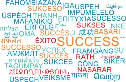 Success multilanguage wordcloud background concept Stock-Illustration