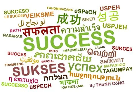 Success multilanguage wordcloud background concept Stock-Illustration