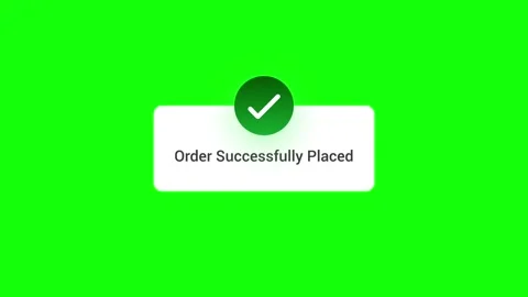 Success notification popup Order Successfully Placed on Green Screen. Stock Footage 342921451