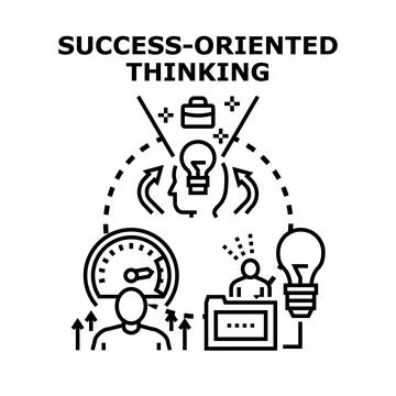 Success oriented thinking process achieving business goals Illustrazione stock