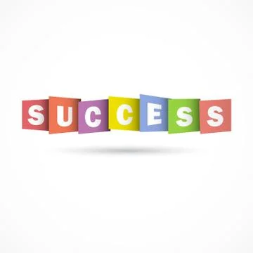 "SUCCESS" Overlapping Letters Vector Icon. Creative Vector Typography Concept Stock Illustration