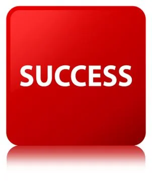 Success red square button Stock Illustration