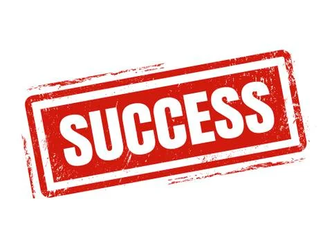Success red stamp style Stock Illustration