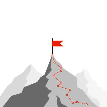 Success Route. Path to top of mountain. Business strategy path to success. Mo 스톡 일러스트