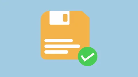 Success saving icon design animation 2d animation with alpha matte Stock Footage 335607903