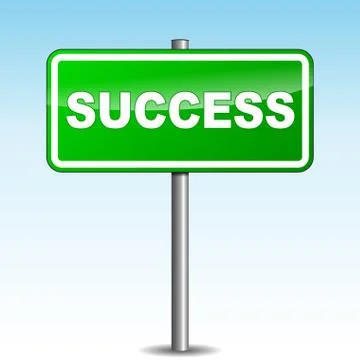 Success signpost Stock Illustration