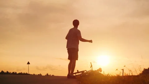 Success silhouette jump up Stock Footage 99309071