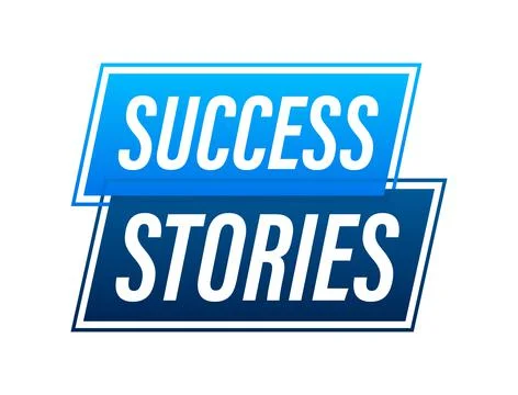 Success stories Button, icon, emblem, label. Vector stock illustration. Stock Illustration