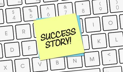Success Story Note on keyboard keys Stock Illustration